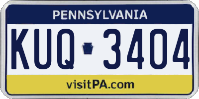 PA license plate KUQ3404