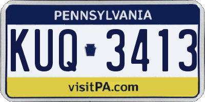 PA license plate KUQ3413