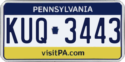 PA license plate KUQ3443