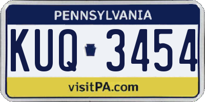 PA license plate KUQ3454