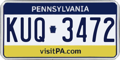 PA license plate KUQ3472
