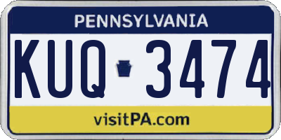 PA license plate KUQ3474
