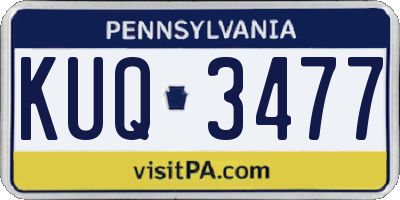 PA license plate KUQ3477