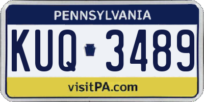 PA license plate KUQ3489