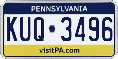 PA license plate KUQ3496