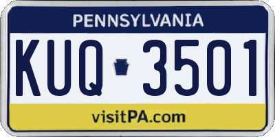 PA license plate KUQ3501