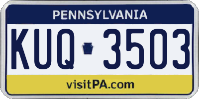 PA license plate KUQ3503