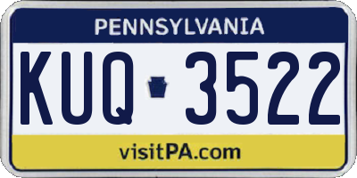 PA license plate KUQ3522