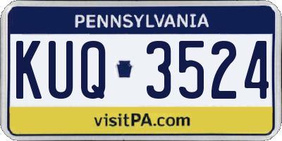 PA license plate KUQ3524