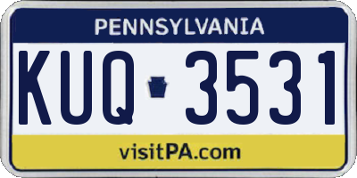 PA license plate KUQ3531