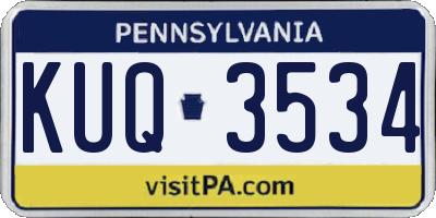 PA license plate KUQ3534