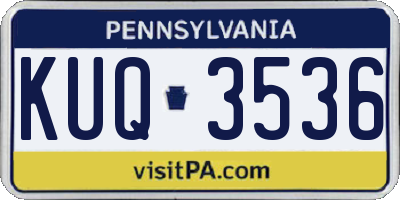 PA license plate KUQ3536