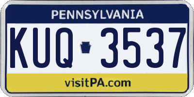 PA license plate KUQ3537