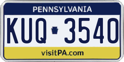 PA license plate KUQ3540