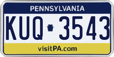 PA license plate KUQ3543