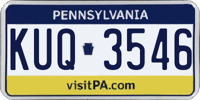 PA license plate KUQ3546