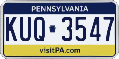 PA license plate KUQ3547