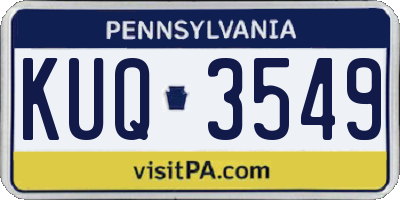 PA license plate KUQ3549
