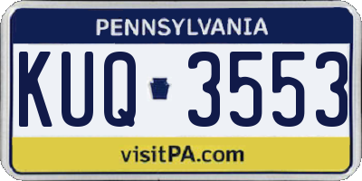 PA license plate KUQ3553