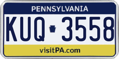 PA license plate KUQ3558
