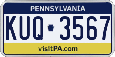 PA license plate KUQ3567
