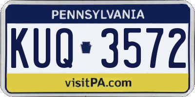 PA license plate KUQ3572