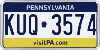 PA license plate KUQ3574