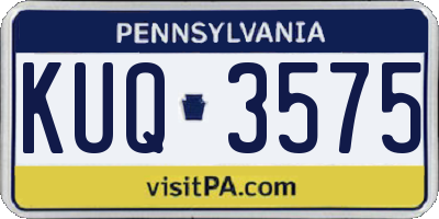PA license plate KUQ3575