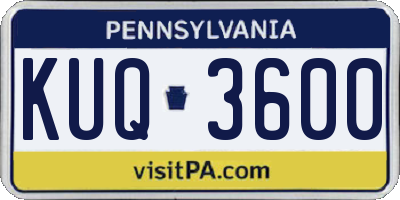 PA license plate KUQ3600
