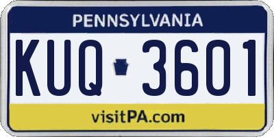 PA license plate KUQ3601