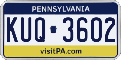 PA license plate KUQ3602