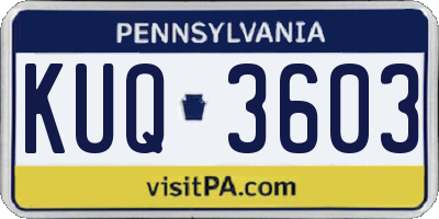 PA license plate KUQ3603