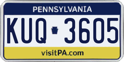 PA license plate KUQ3605