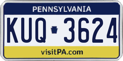 PA license plate KUQ3624