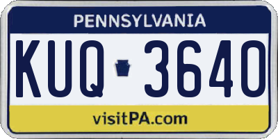 PA license plate KUQ3640