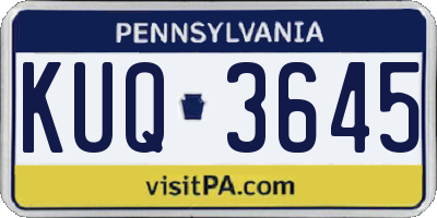 PA license plate KUQ3645