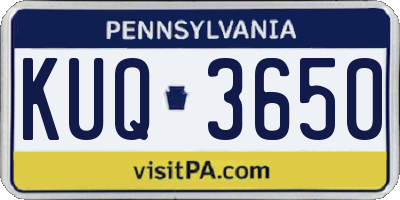 PA license plate KUQ3650