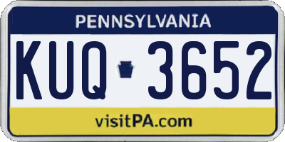 PA license plate KUQ3652