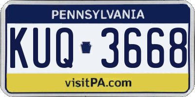 PA license plate KUQ3668