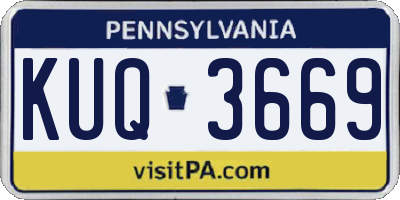 PA license plate KUQ3669