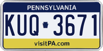 PA license plate KUQ3671
