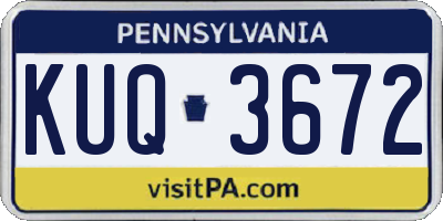 PA license plate KUQ3672
