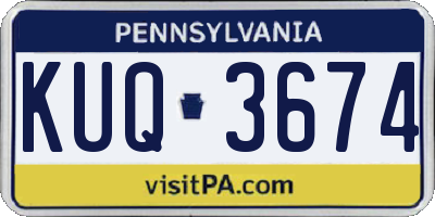 PA license plate KUQ3674