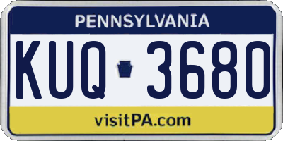 PA license plate KUQ3680