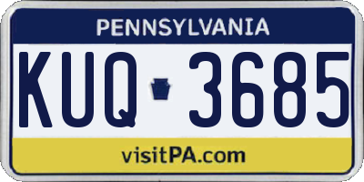PA license plate KUQ3685