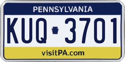 PA license plate KUQ3701