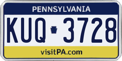 PA license plate KUQ3728