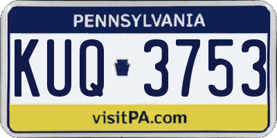 PA license plate KUQ3753