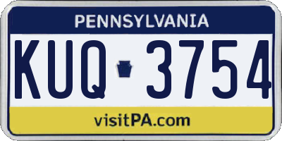 PA license plate KUQ3754