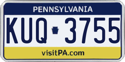 PA license plate KUQ3755